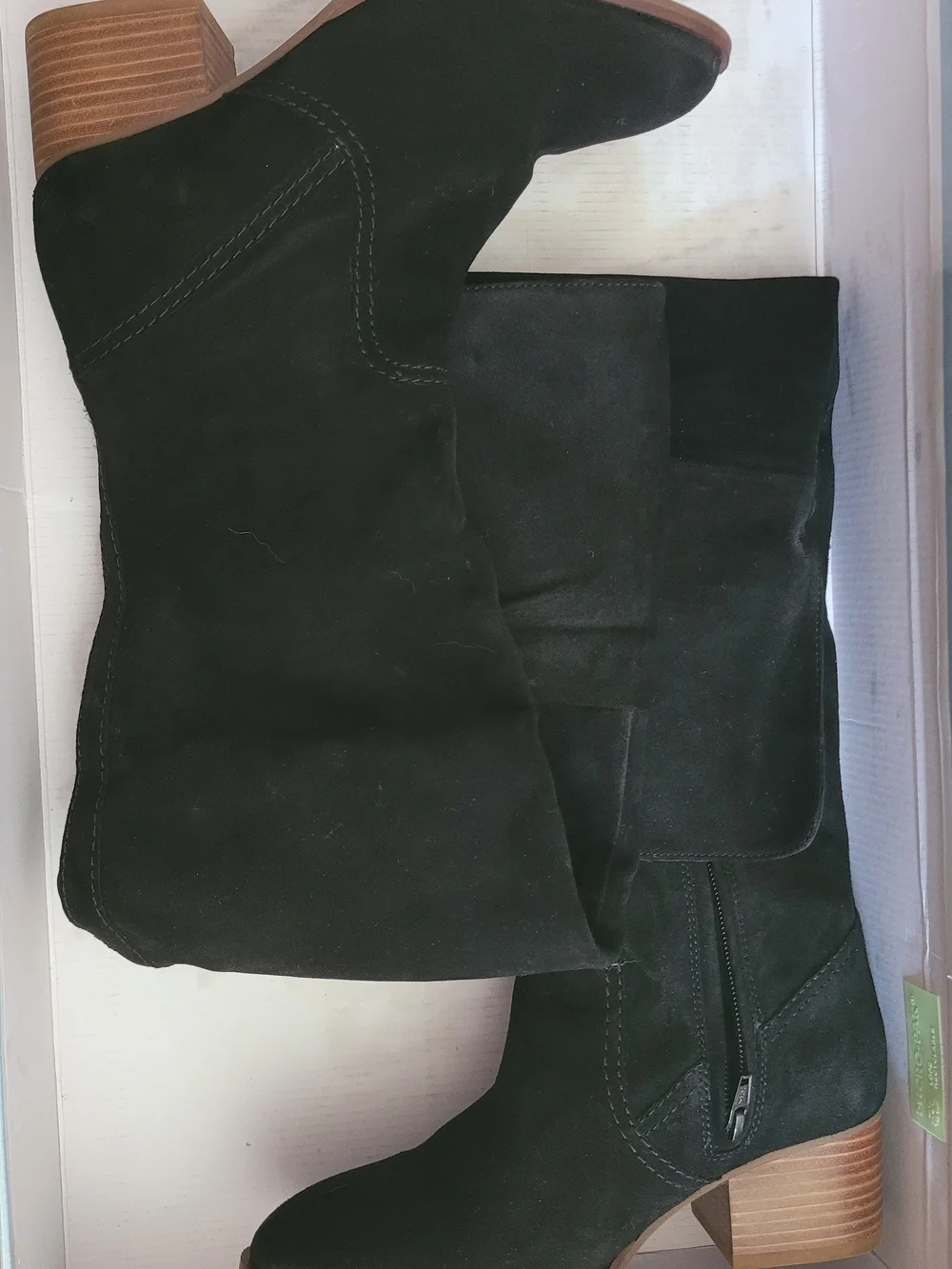 Black Over-the-Knee Suede Boots by